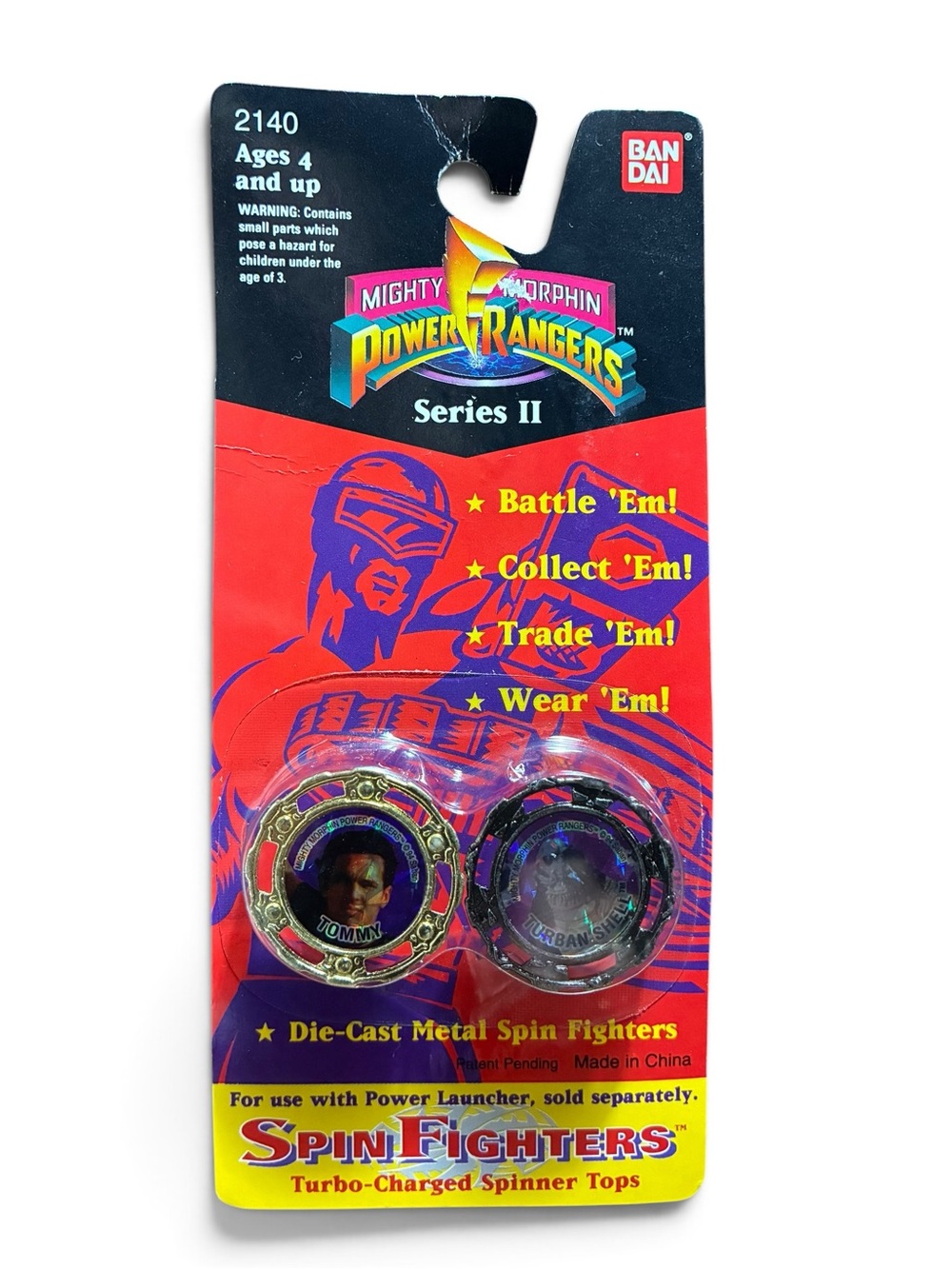 RARE Mighty Morphin Power Rangers '94 Series 2 Spin Fighters TOMMY V TURBANSHELL